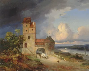 Landscape by the River with the Tower and Gateway